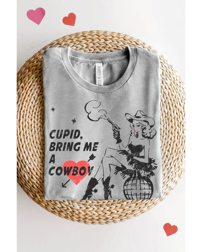 CUPID BRING ME A COWBOY MINERAL GRAPHIC TEE