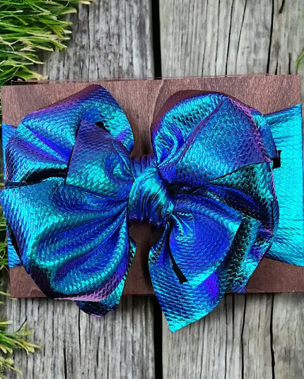 METALLIC BIG TASSEL PRINTED HEADBAND.  HB30M-2
