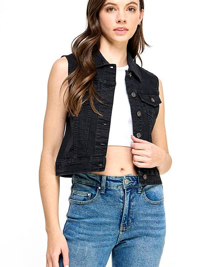 Women's Spandex Denim Vest