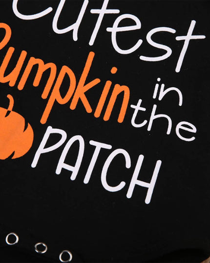 Black Cutest Pumpkin Halloween 3-Piece Baby Outfit Set
