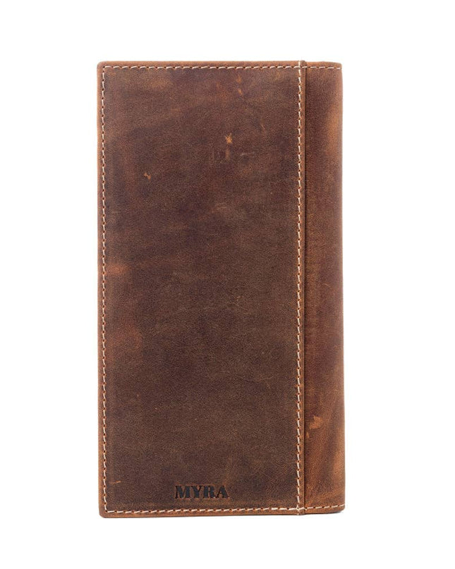 Lariat Crest Hairon Leather Wallet for Men in Rustic Chrome