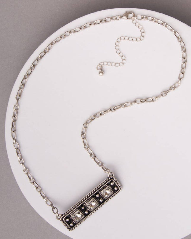 Western Rectangle Bar Concho Necklace