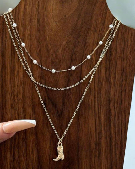 Boot Scootin 3 Layer Western Vibe Rodeo Necklace