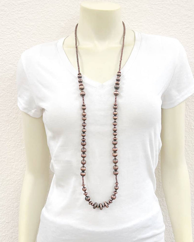 739509, 40" Copper Western Bead Necklace