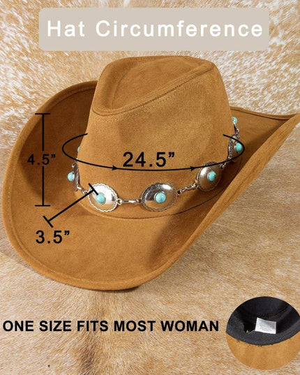 Turquoise Western Concho Chain Cowboy Hat