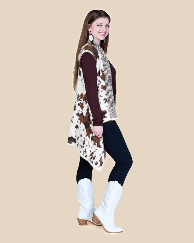 Cow Print Vest