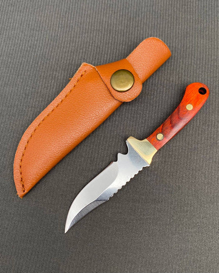 Portable Wooden Handle Mini Stainless Steel Knife With Cover