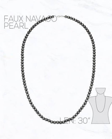 Faux Navajo Pearl 8mm Necklace