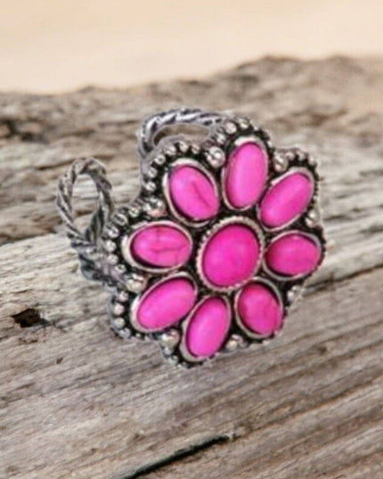 Western Blossom Pink Adjustable Fashion Ring