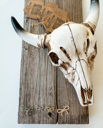 Western Dainty Coquette Bow Necklace