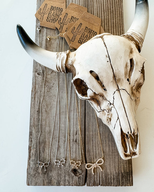 Western Dainty Coquette Bow Necklace
