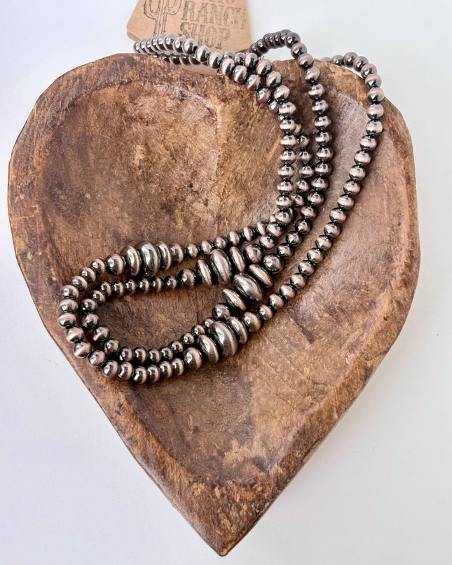 2 Layered Western Style Navajo Pearl Bead Necklace