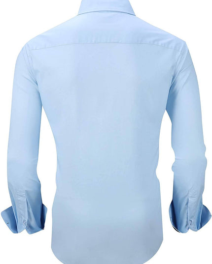 Mens Dress Shirts Long Sleeve Regular Fit Button Shirts-100
