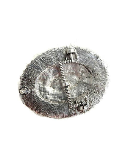 WESTERN TURQUOISE STONE CONCHO BELT BUCKLE