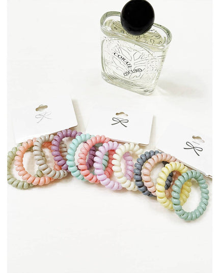 Pastel Tone Spiral Hair Tie Set
