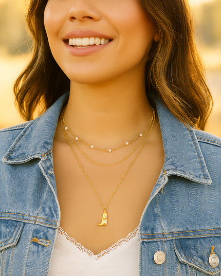 Boot Scootin 3 Layer Western Vibe Rodeo Necklace