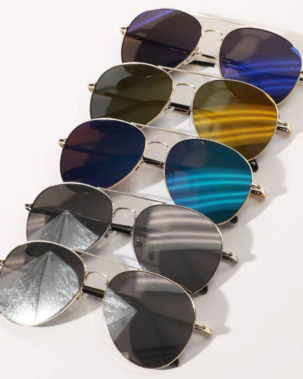 Classic Aviator Dark Tinted Fashion Sunglasses