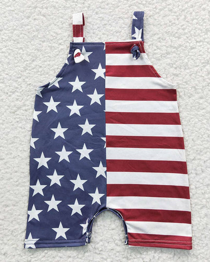 Baby Boys 4th of July Star Stripes Rompers