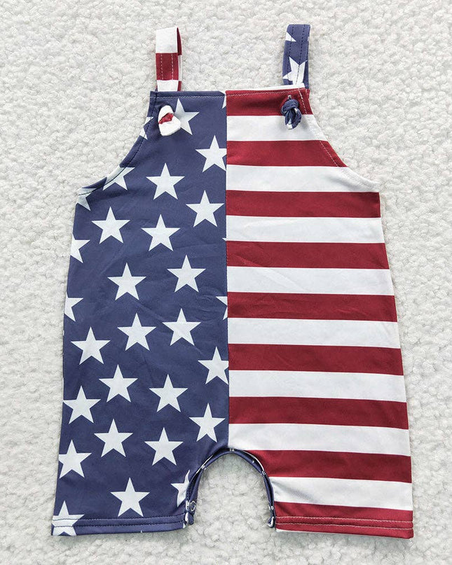 Baby Boys 4th of July Star Stripes Rompers