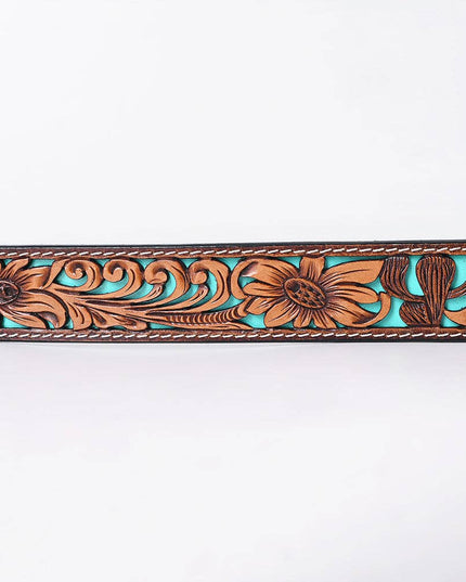 Men & Women Genuine American Leather Belt Brown Hand Tooled