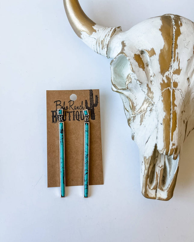 Western Bar Stone Earrings -  Earring Statement Earrings