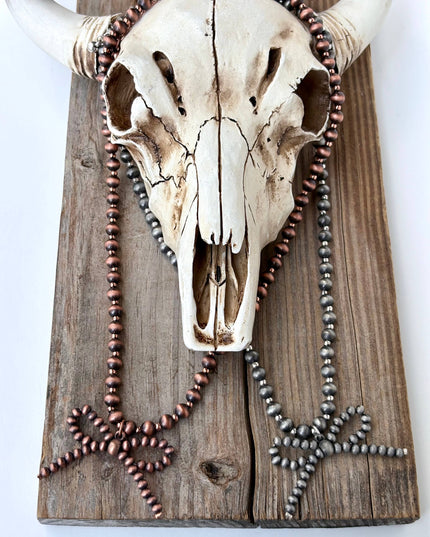 Navajo Style Pearl Bow Coquette Necklace