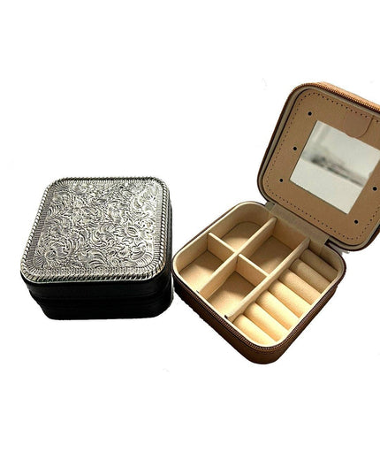 WESTERN ETCHED METAL PLATE JEWELRY BOX
