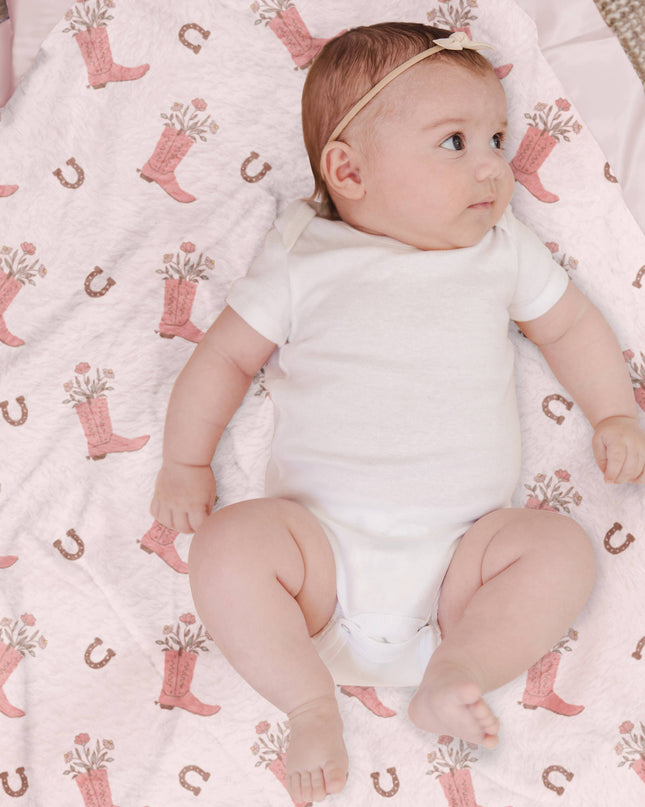 Reversible Baby Blanket Bloomin' Boot