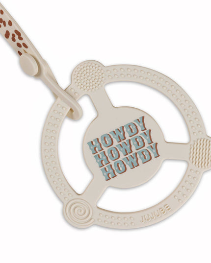 Silicone Teether Ring with Detachable Clip Howdy Partner Blu