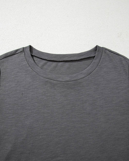 Plus Size Solid Layered Ruffle Short Sleeve Top