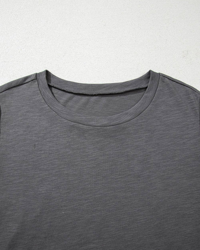 Plus Size Solid Layered Ruffle Short Sleeve Top