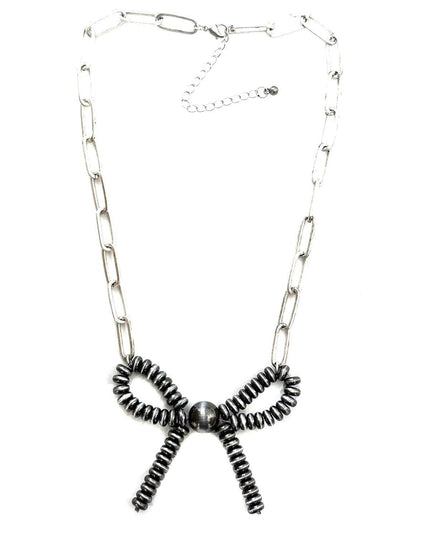 Western Navajo Pearl Ribbon Chain Necklace