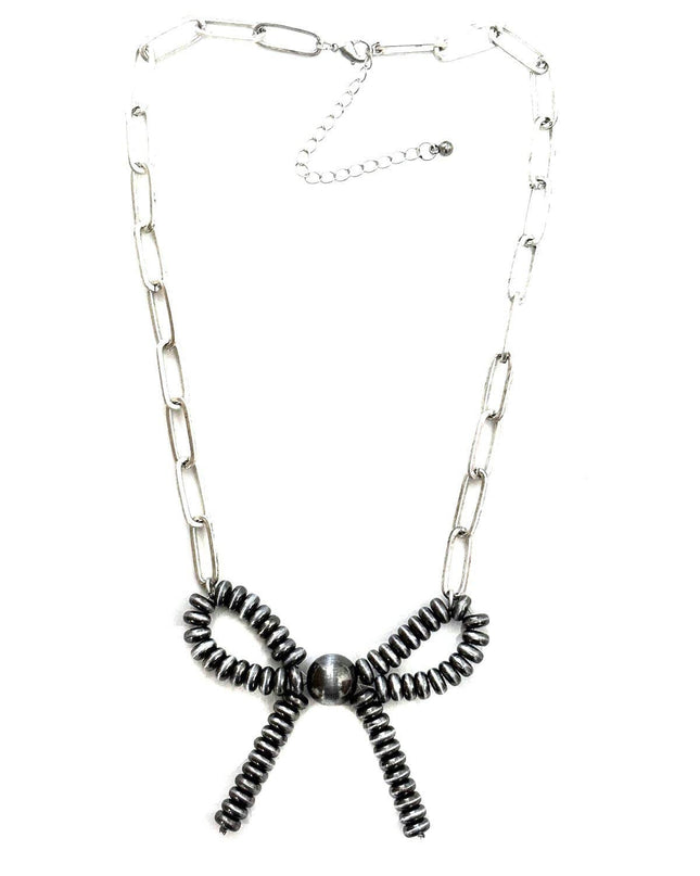 Western Navajo Pearl Ribbon Chain Necklace