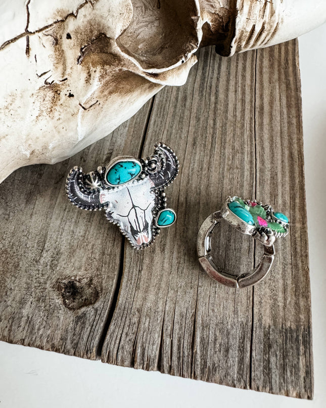 Western Pendant Adjustable Ring - Cactus | Steer 