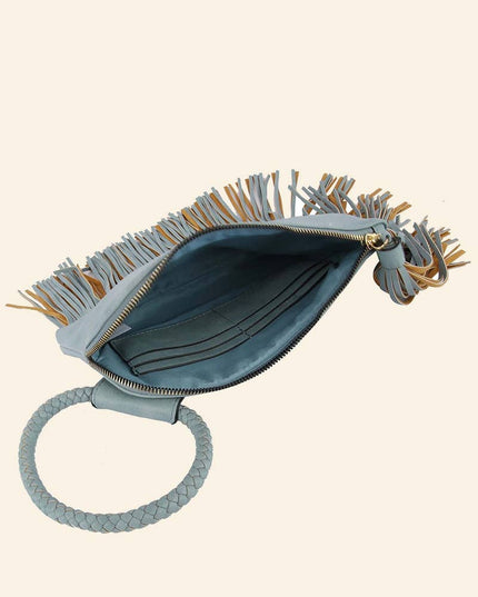 Fringe Cuff Clutch Tassel Wristlet Clutch Bag
