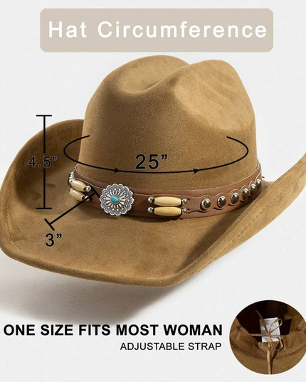 Western Concho Belt Strap Cowboy Hat
