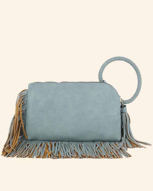 Fringe Cuff Clutch Tassel Wristlet Clutch Bag