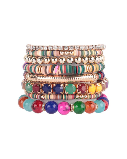 MIX BEAD CHARM STRETCHABLE BRACELET