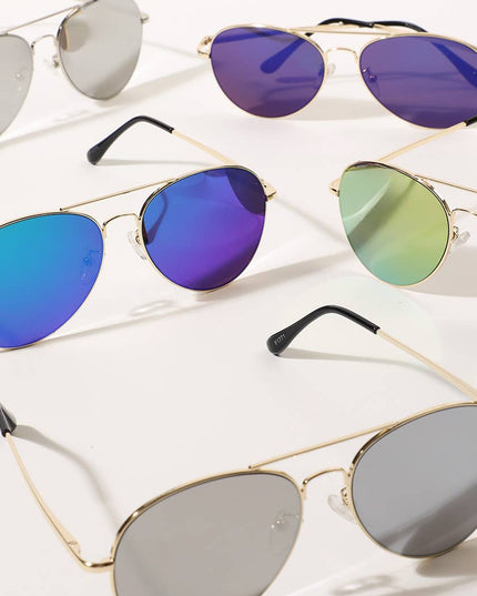 Classic Aviator Dark Tinted Fashion Sunglasses