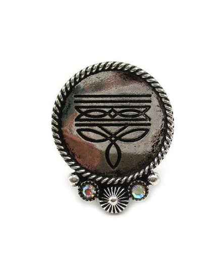 Western Round Boot Stitch Cuff Ring