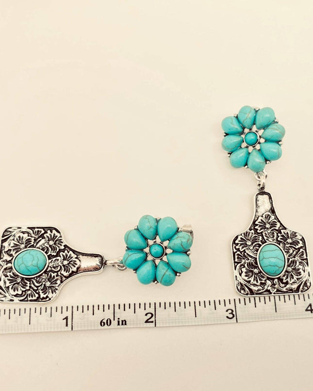 Western Style Cattle Tag Post Earrings - WJ
