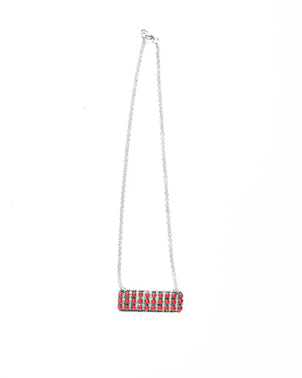 (SALE) 18" Snake Eye Red Bar Necklace
