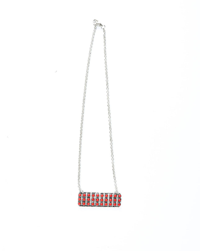 (SALE) 18" Snake Eye Red Bar Necklace