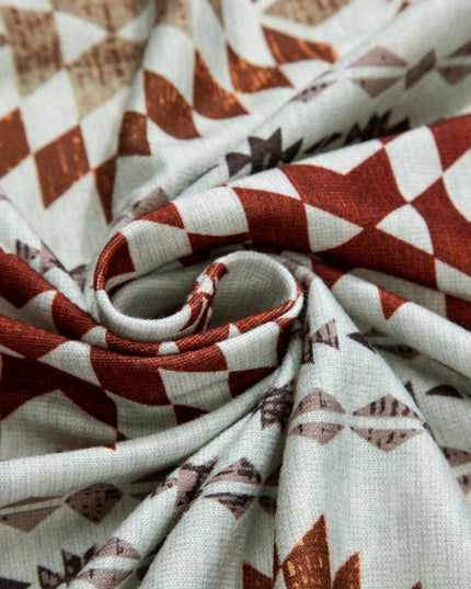 Brown Western Aztec Printed Open Front Long Cardigan