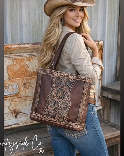 Adeline Leather Tote Purse