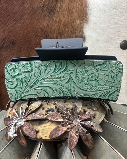 Cowgirl Tooled Hair Clip - Black