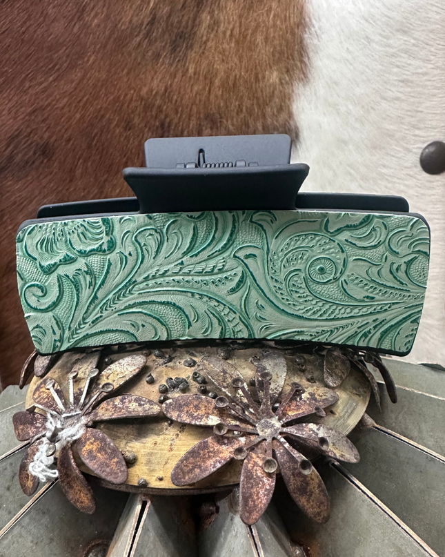 Cowgirl Tooled Hair Clip - Black