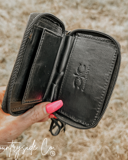 The Sidekick Checkered Mini Wallet Keychain