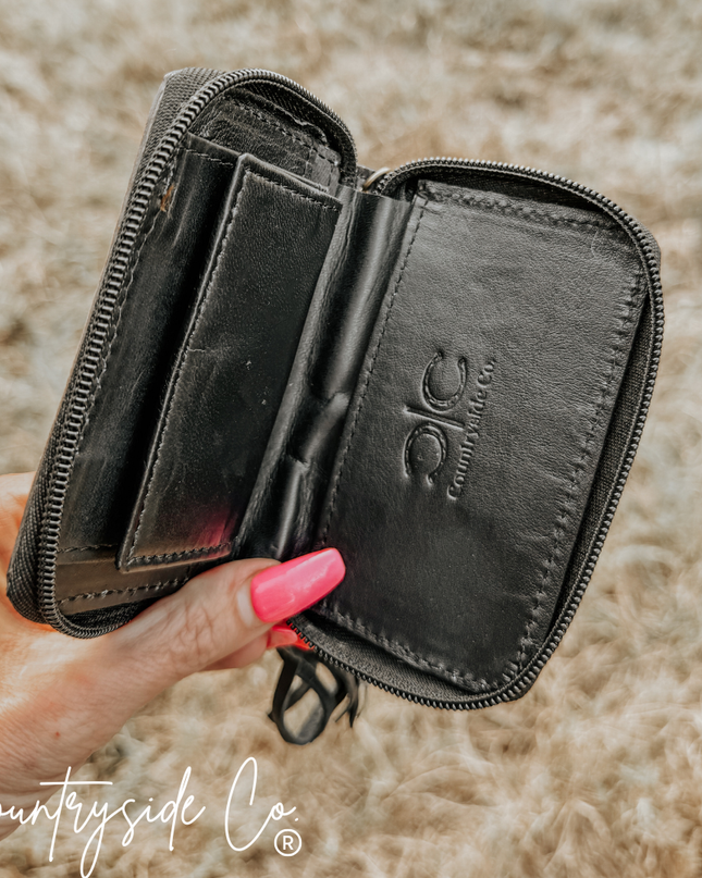 The Sidekick Checkered Mini Wallet Keychain