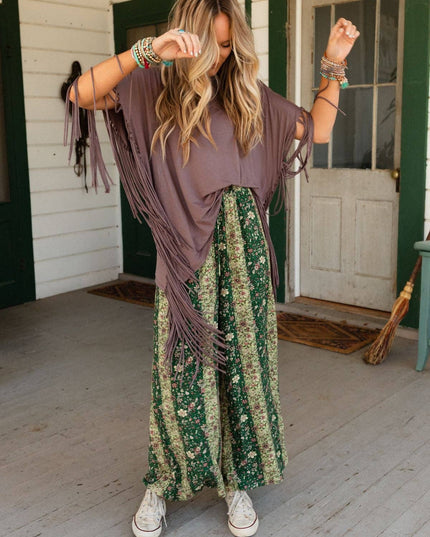 Western Showstopper Fringe Top - Mocha
